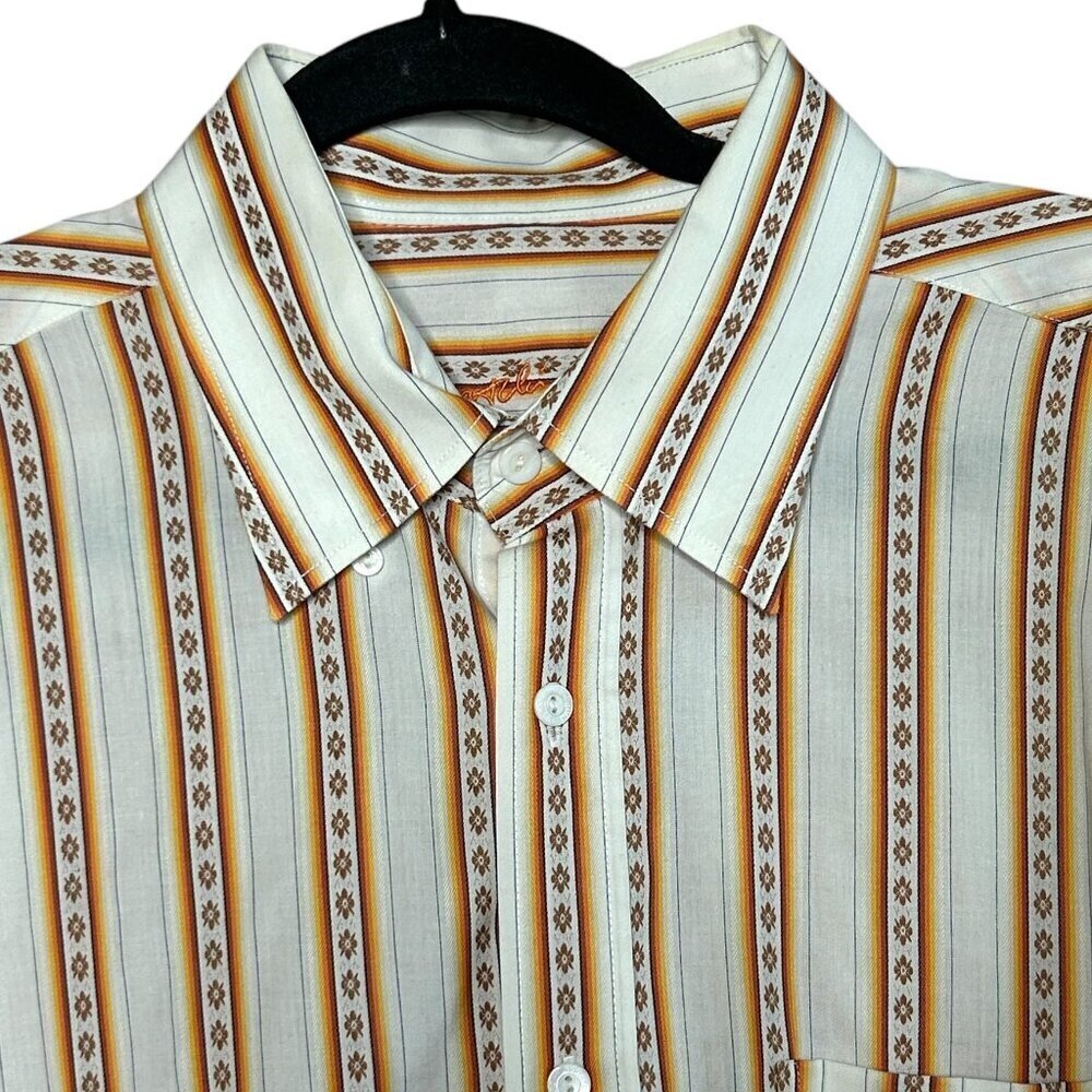 Bugatchi Uomo Retro Striped Imported Fabric Shirt Size XL